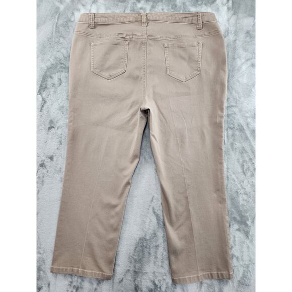 Catherines Sateen Stretch High Rise Straight Leg Jeans Size 24WP Tan Stretch - Picture 3 of 12